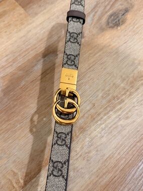 Authentic Gucci GG Supreme Marmont Reversible Belt - Size 80/32